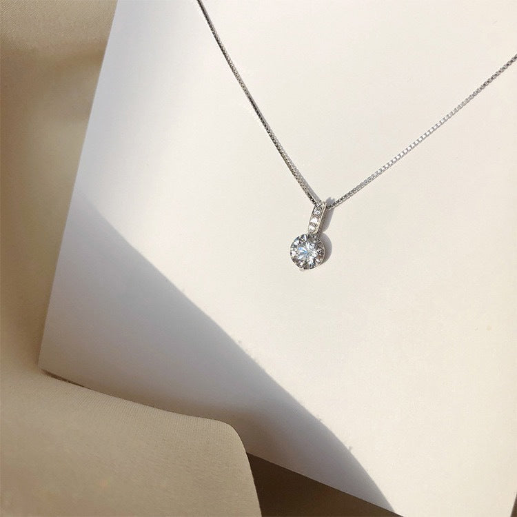 Elegant Round-Cut Solitaire Pendant Necklace
