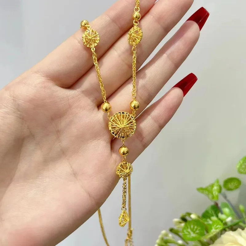 Golden Circle Tassel Necklace