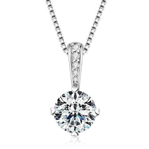 Elegant Round-Cut Solitaire Pendant Necklace