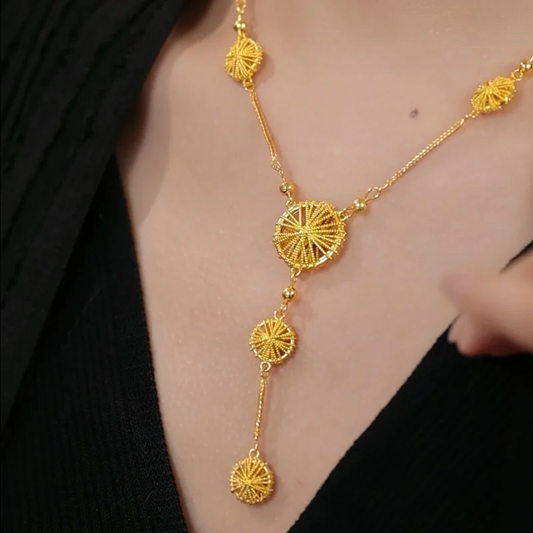 Golden Circle Tassel Necklace