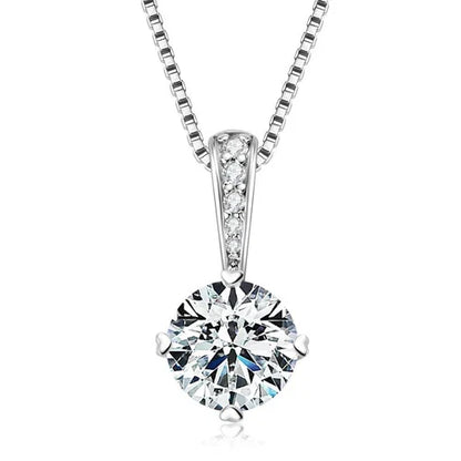 Elegant Round-Cut Solitaire Pendant Necklace